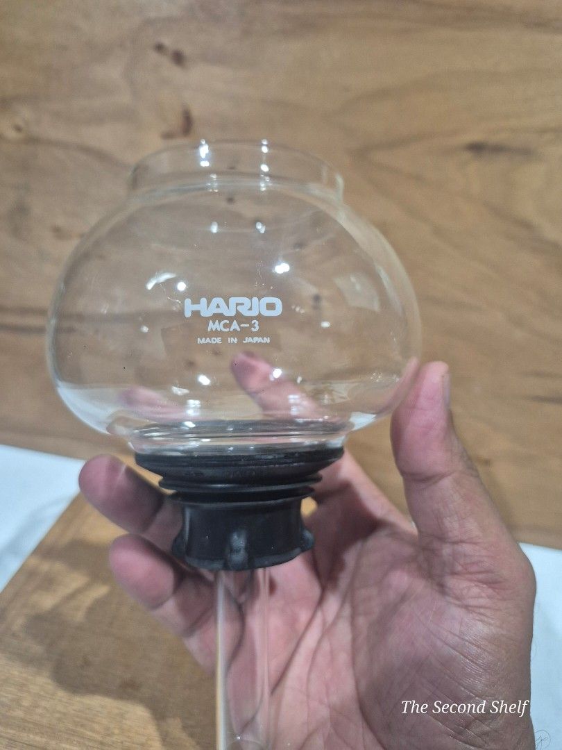 Vintage Hario MCA-3 Upper Globe for Siphon Coffee Maker (Category: Coffee Machines & Makers) located in Santa Rosa. Submitted by thesecondshelf (Listing ID 1450880517, Image 1). Description: Vintage Hario MCA-3 Upper Globe for Siphon Coffee Maker Made in Japan Original Hario MCA-3 upper globe (upper bowl) for a 3-cup siphon coffee maker. Includes the original glass siphon tube and rubber gasket. A hard-to-find replacement part for restoring a vin