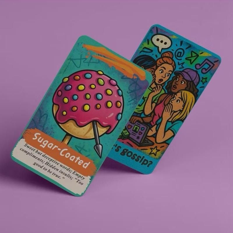 What’s the Gossip Oracle Deck (Category: Storybooks) located in Bacoor. Submitted by tarotstarofaquarius (Listing ID 1450928296, Image 3). Description: 80 cards. Zero sugarcoating. 💯 The What’s Gossips? Oracle Deck gives raw, honest guidance on love, life & growth 🔮.