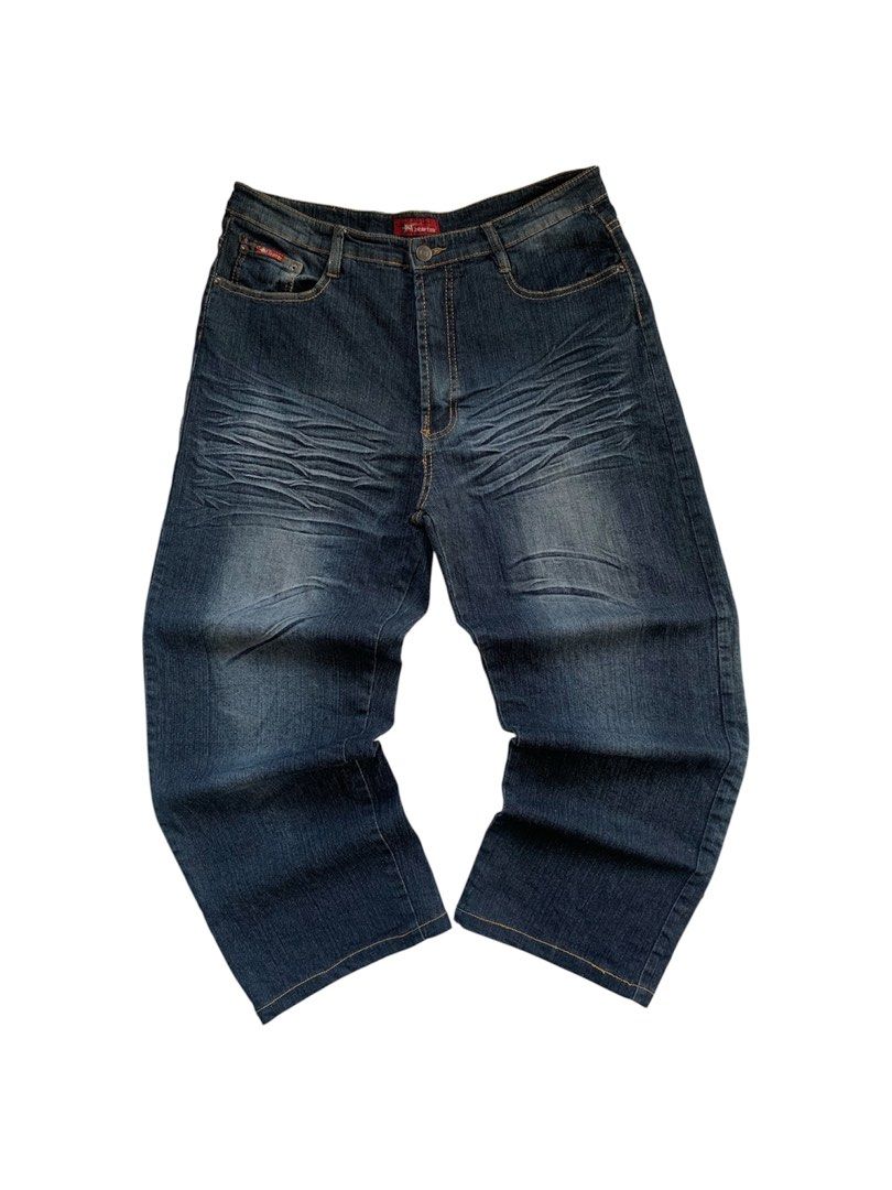 Y2k Dark Washed Baggy Jeans (Category: Jeans) located in Sindangan. Submitted by holy_thrift (Listing ID 1450877804, Image 1). Description: - Y2k Dark Washed Baggy Jeans - waist / 33 - length / 38.5 - thigh / 13.5 - hem / 9.5 - mid hard / mid heavy (10% stretchy) - no issue - might have! - add ₱75 sf.