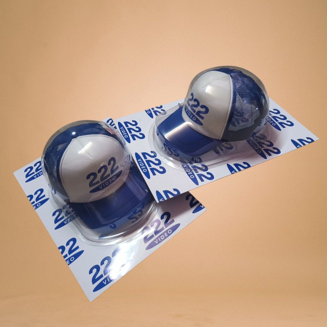 222 Video Trucker Cap Limited Pieces (Category: Caps & Hats) located in Manila. Submitted by 222worldph (Listing ID 1451039181, Image 2). Description: - Selling 2 authentic 222 Video caps. - Features a blue and white mesh design. - Each cap is in its original, unopened packaging. - A must-have collectible for any 222 Video fan..