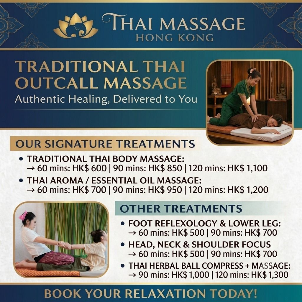 上門傳統泰式按摩服務 泰國人 專業按摩師 Outcall Traditional Thai Massage massage service （分類：美容服務）位於 Hong Kong。 由 thaimassagehongkong 提交（商品編號 1450699154，圖片 3）。簡介： 上門泰式按摩 專業泰國人按摩師💆🏼‍♀️💆🏻‍♀️ 可上門提供香港各地區 歡迎查詢預約 Experience traditional Thai massage by Thai professional. Outcall to any area in Hong Kong. Feel free to contact for questions and bookings ----- 傳統泰式按摩 體驗結合了傳統被動伸展與精準穴位按壓的古老按摩方法，能有效舒緩肌肉緊繃並促進全身氣血循環。讓身心重獲極致的平衡與全然的放鬆。 Traditional Thai Massage Experience the an