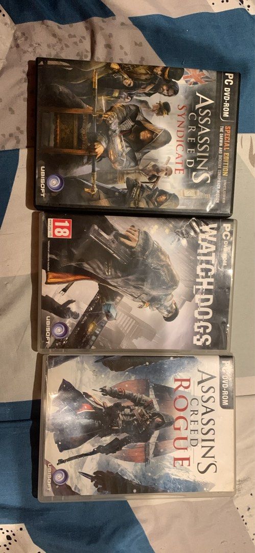 💻 PC DVD-ROM Games Bundle (Category: PlayStation) located in Quezon City. Submitted by jamesisnowhere (Listing ID 1451007066, Image 2). Description: 💻 PC DVD-ROM Games Bundle Price: ₱500 (Negotiable) Description: Selling a bundle of original PC DVD-ROM games. Includes: * Assassin’s Creed Rogue * Assassin’s Creed Syndicate (Special Edition) * Watch Dogs ✔ Original cases included. Selling as one bundle only. Price: ₱500 (Negotiable).