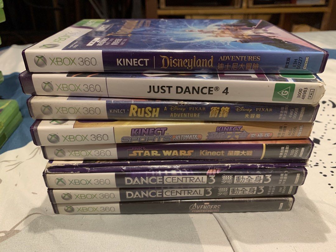 🎮 Xbox 360 Kinect Games Bundle (Category: Xbox) located in Quezon City. Submitted by jamesisnowhere (Listing ID 1451006784, Image 1). Description: 💃 Xbox 360 Kinect Games Bundle Price: ₱2,000 (Negotiable) Description: Selling my Xbox 360 Kinect Games Bundle. Includes: * Kinect Adventures * Dance Central 3 (2 copies) * Kinect Star Wars * Kinect Rush: A Disney•Pixar Adventure * Disneyland Adventures * Kinect Sports: Ultimate Collection * Your Sha