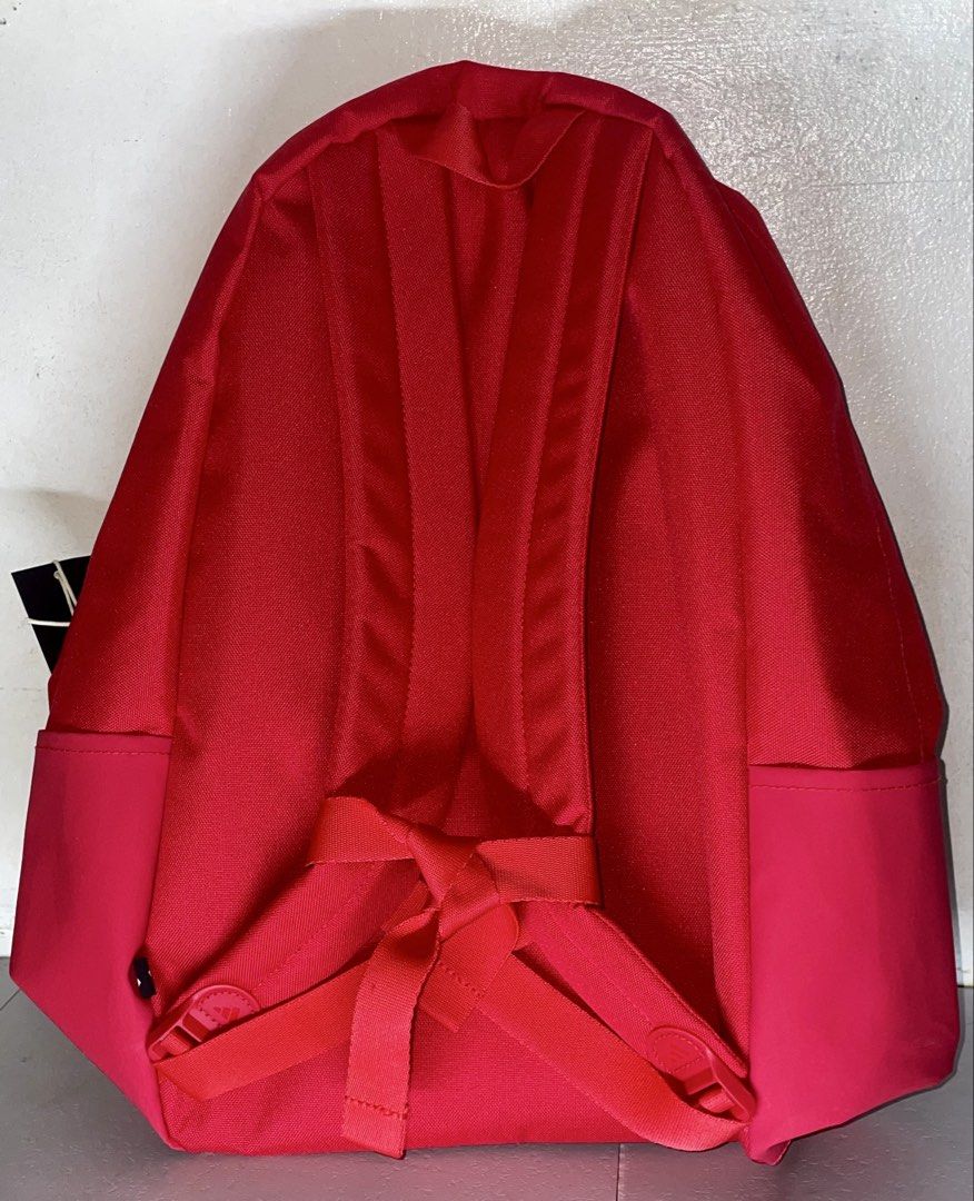 Adidas CLSC BARS BP Backpack - Red, Purple and Light blue (Category: Backpacks) located in Quezon City. Submitted by john_b17 (Listing ID 1451093107, Image 2). Description: - Classic red Adidas backpack - Iconic three-bar logo on the front - Front zippered pocket - Side pockets - Padded shoulder straps for comfort - Brand new with tags attached - Ideal for school, gym, or everyday use.