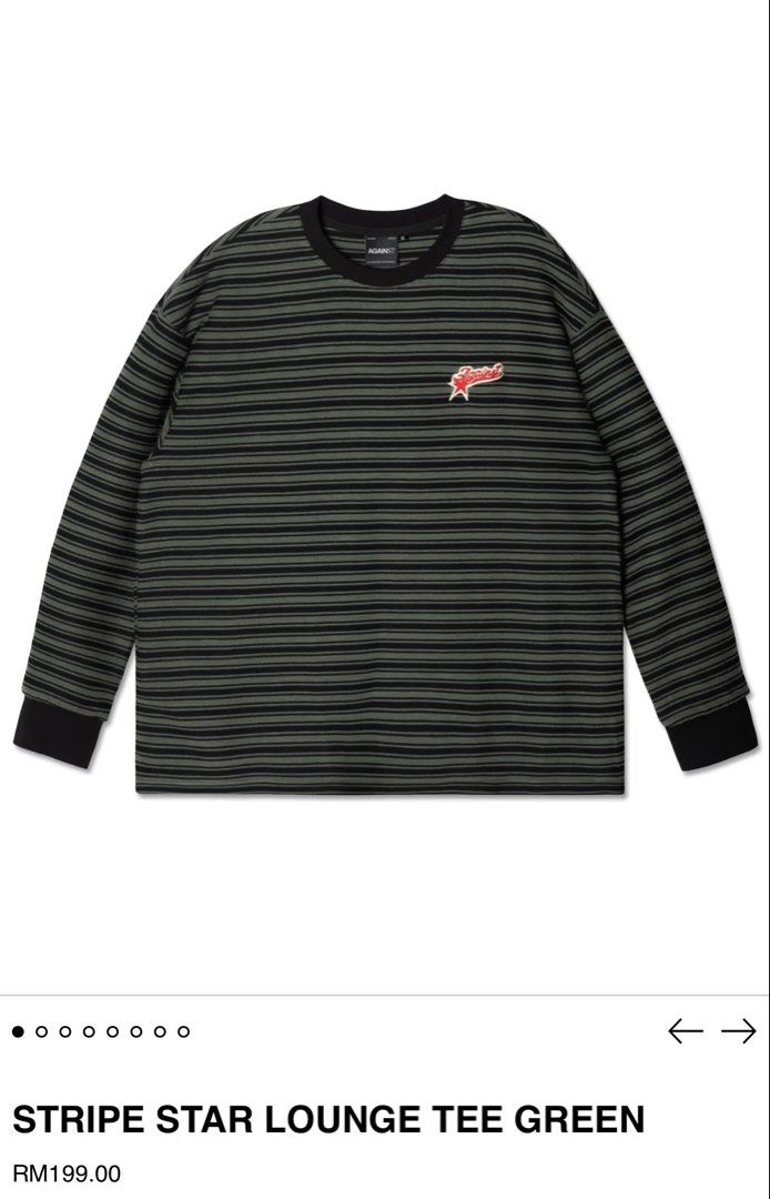 AGAINST LAB -STRIPE STAR LOUNGE TEE GREEN (Category: Tshirts & Polo Shirts) located in Seri Kembangan. Submitted by annaharvin (Listing ID 1451027217, Image 1). Description: AGAINST LAB - STRIPE STAR LOUNGE TEE GREEN SIZE M WORE TWICE CONDITION 10/10 PICKUP PUCHONG/SERI KEMBANGAN.