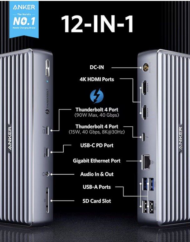 Anker 12-in-1 Thunderbolt 4 Docking Station515664503888957441