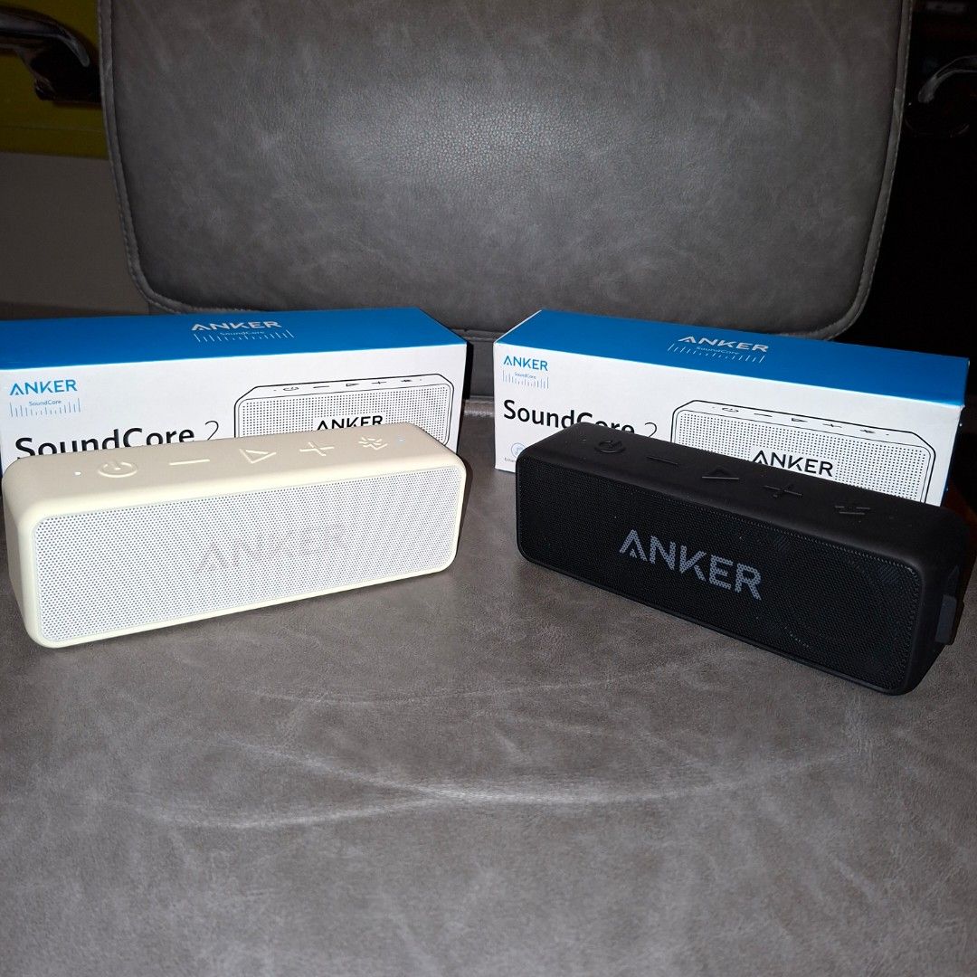 Anker SoundCore 2 Bluetooth Speaker (Black & Cream) (Category: Soundbars, Speakers & Amplifiers) located in Pasig City. Submitted by mr.bargaindeal (Listing ID 1450994397, Image 2). Description: - For Sale: 2 Anker SoundCore 2 Bluetooth Speakers - Available Colors: Black and Cream - Includes Original Boxes - Delivers Great Sound Quality - Portable and Easy to Carry - Seamless Bluetooth Connectivity - Perfect for Music On-the-Go or at Home.