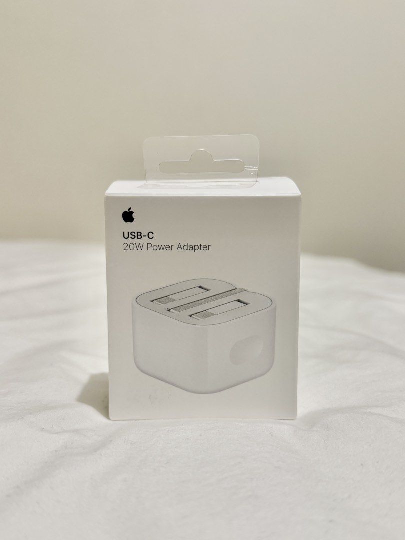 Apple USB-C 20W Power Adapter (HK: Folding Pins) (Category: Chargers & Cables) located in Taguig. Submitted by 77dbae (Listing ID 1451021939, Image 1). Description: Apple 20W USB-C Power Adapter - with folding pins (HK) - Authentic - Compatible with Apple Watch, iPhone, and iPad - Original retail price: HK$149.00 - Brand new, unboxed but unused RFS: decluttering.
