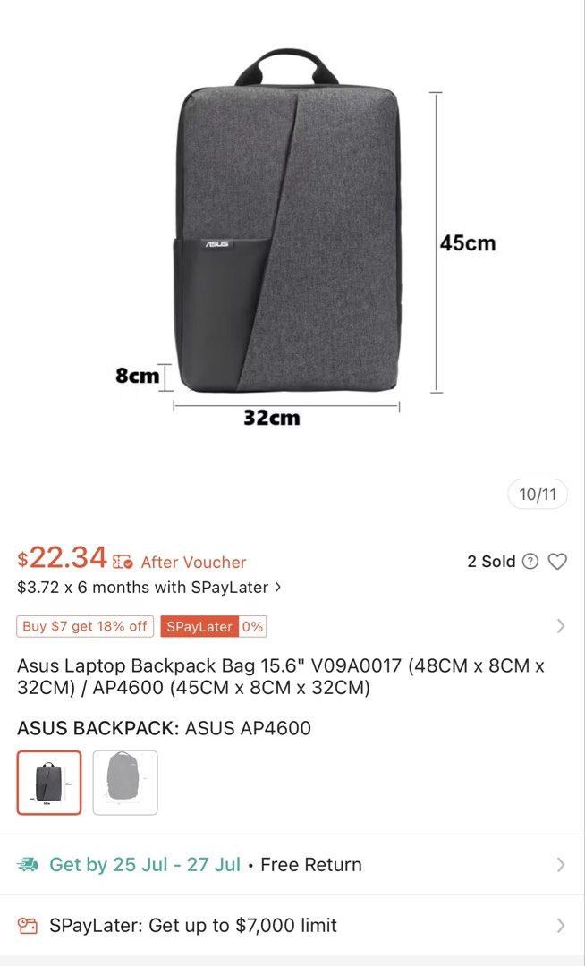 ASUS Grey Backpack - Laptop Bag515820711177758726
