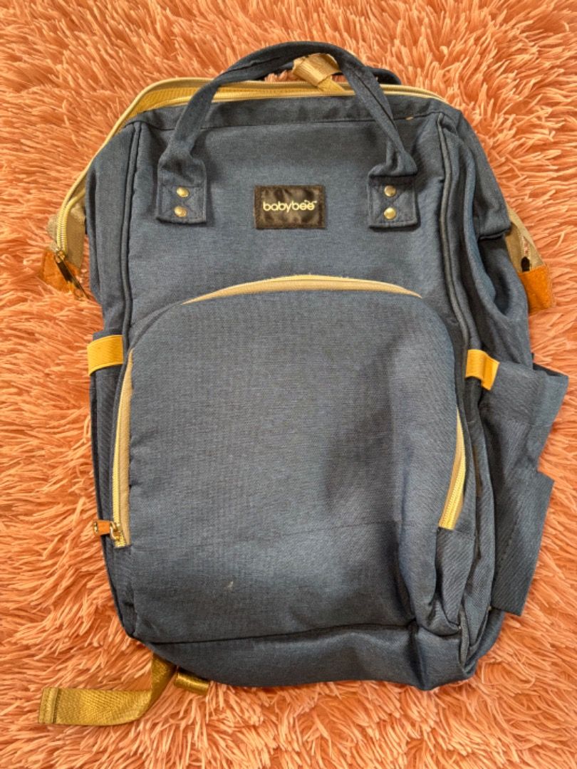 BabyBee Maternity Large Capacity Diaper Bag Backpack (Category: Diaper Bags & Wetbags) located in Balanga. Submitted by chaiee.btn (Listing ID 1450950537, Image 1). Description: L 30cm x W 22cm x H 43 cm *has multiple compartments and pockets *large capacity, water-resistant fabric *inner pocket has minimal stain ‣ decluttering sale, all must go! ‣ all detailed pictures already posted ‣ NO: cancellations, returns, refunds ‣ Loc: Bataan ‣ MOD: J&T