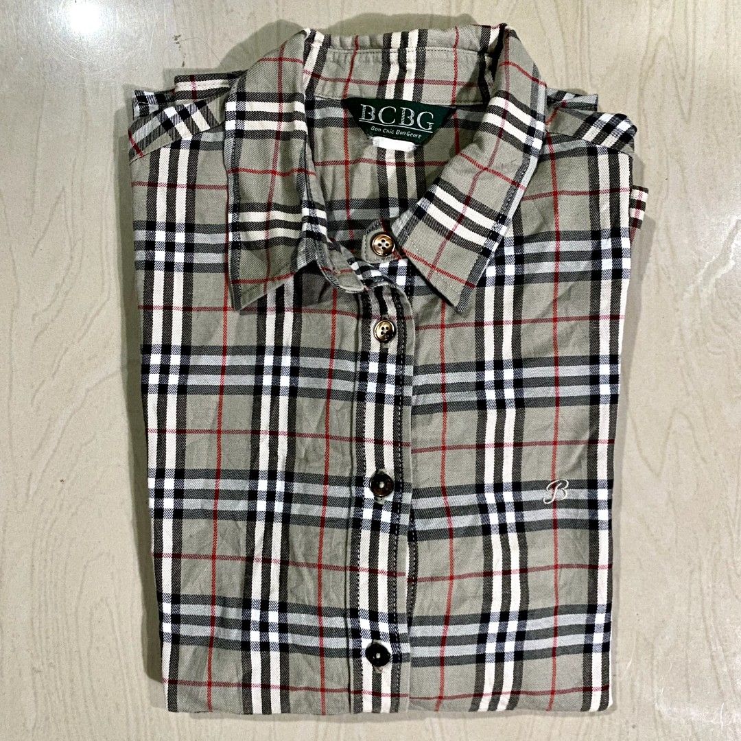 BCBG Plaid Pattern Long Sleeve Button Up Polo Shirt (Category: Tshirts & Polo Shirts ) located in Quezon City. Submitted by thequalityflips (Listing ID 1451127967, Image 2). Description: BCBG Plaid Pattern Long Sleeve Button Up Polo Shirt Size: M on tag Dimes: W-20 “ L-26 (20x26) Best Fit Medium Unisex (for men & women) Brandnew Condition Excellent Condition No Issue.
