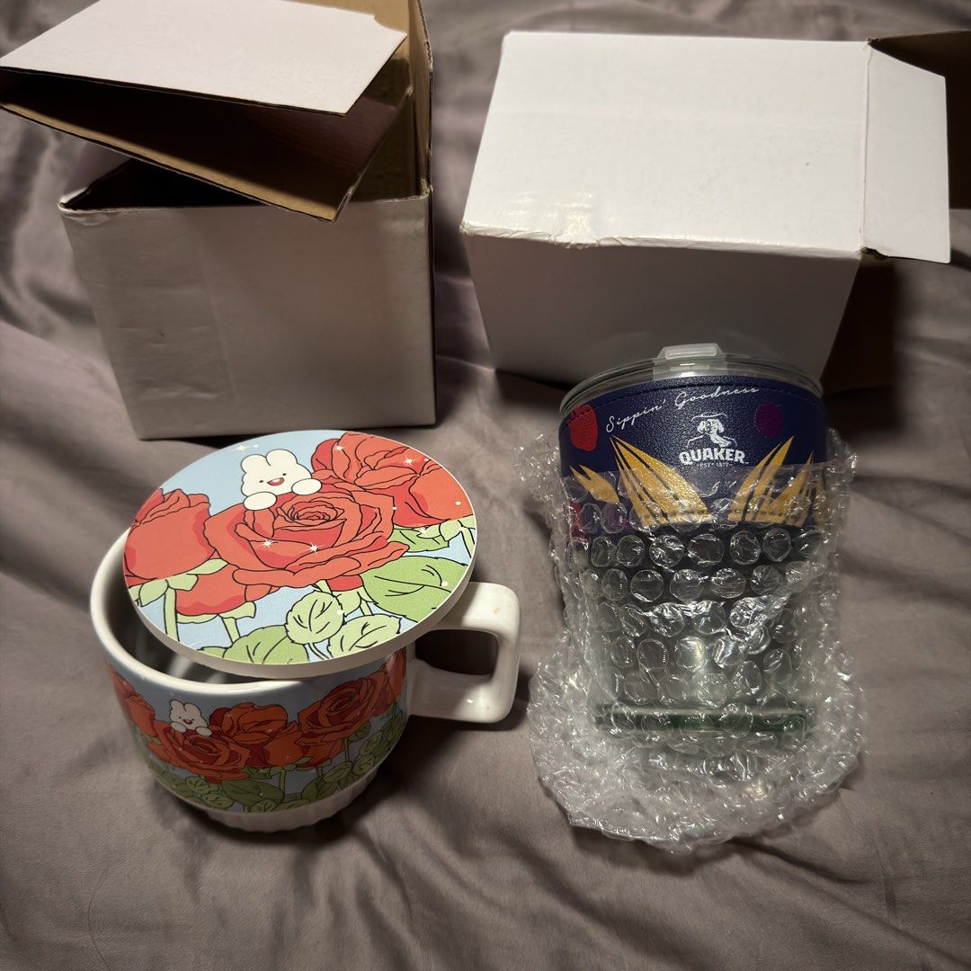 [BNIB] Vaseline Coffee Mug with Plate & Quaker Tumbler