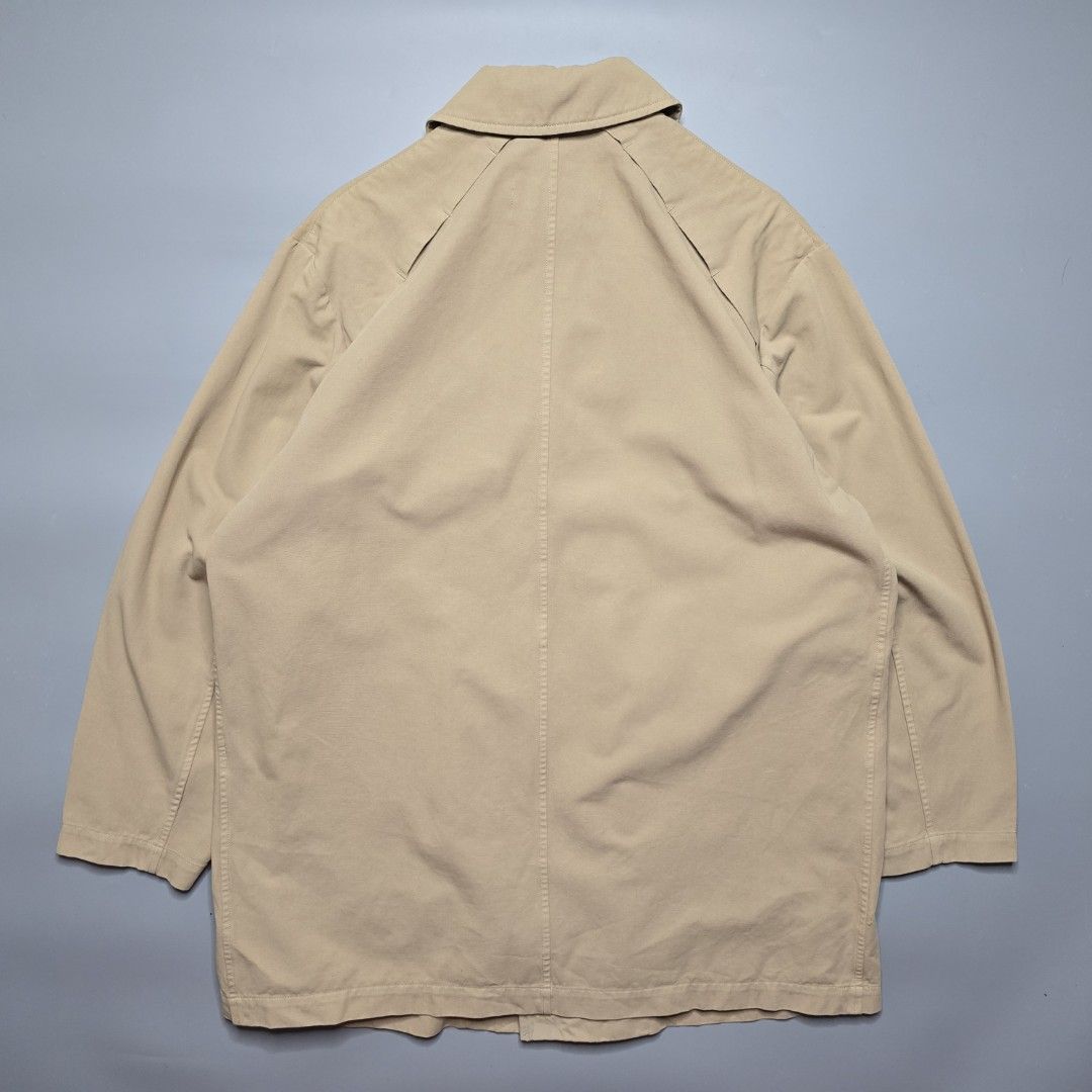 Caledoor - Cotton Coverall Jacket (Category: Coats, Jackets and Outerwear) located in Malabon City. Submitted by buynflex (Listing ID 1451037050, Image 2). Description: Caledoor - Cotton Coverall Jacket Size S (Oversize) Measurements in Inches (Laid Flat) Shoulder Width: 20" Pit to Pit: 25" Length: 34" Sleeve Length: 24" MSRP: 55000 Yen.
