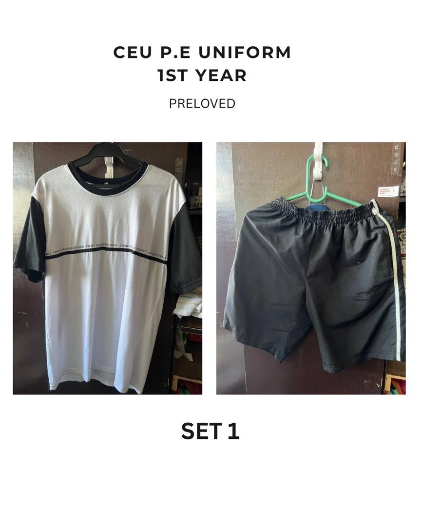 CEU PE UNIFORM (Category: Sets & Coordinates) located in Manila. Submitted by jasssierl (Listing ID 1451058076, Image 2). Description: -300 per set -1st year and 2nd year P.E UNIFORM -di nagamit masyado -price nego if both set kukunin. NOTE:‼️Ig & Carousell only T&C -First to pay basis! - No COD! - No return and refund ☁️ always read description ☁️ ask the seller for actual pic/condition before buying .