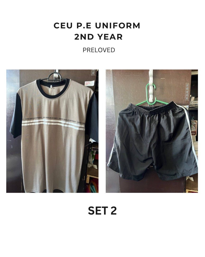 CEU PE UNIFORM (Category: Sets & Coordinates) located in Manila. Submitted by jasssierl (Listing ID 1451058076, Image 3). Description: -300 per set -1st year and 2nd year P.E UNIFORM -di nagamit masyado -price nego if both set kukunin. NOTE:‼️Ig & Carousell only T&C -First to pay basis! - No COD! - No return and refund ☁️ always read description ☁️ ask the seller for actual pic/condition before buying .
