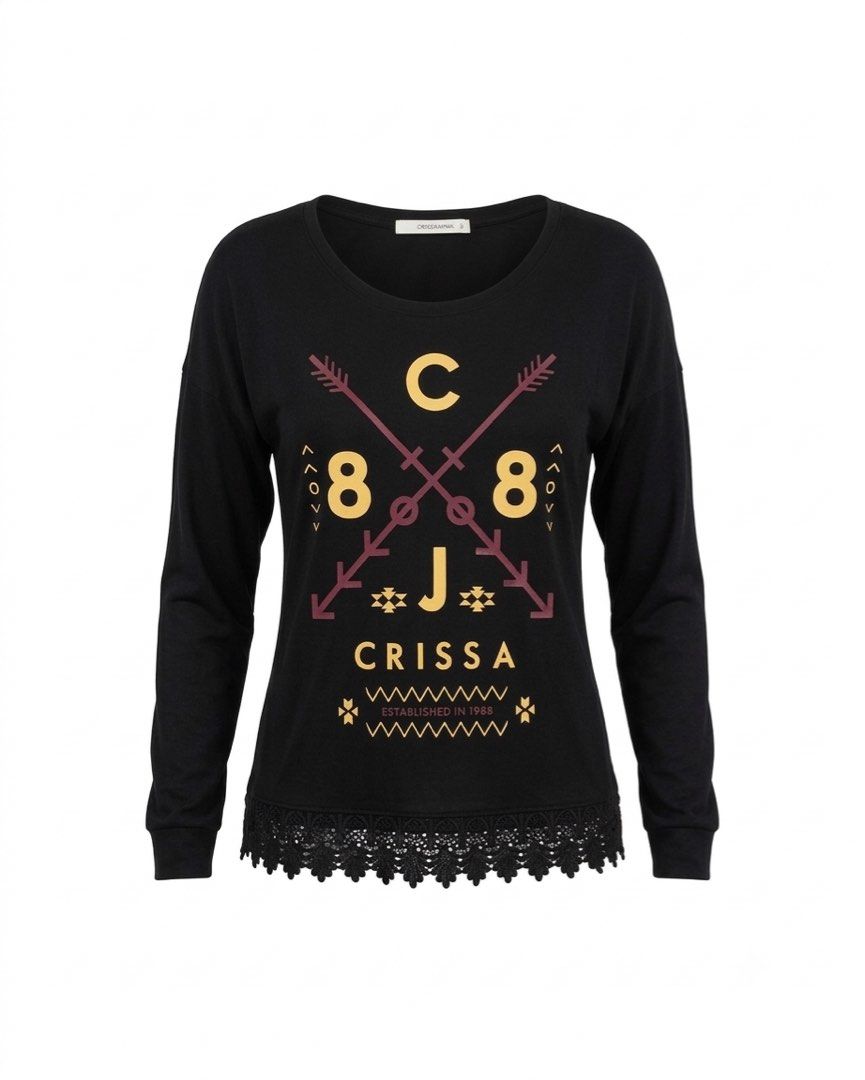Crissa Lace Hem Long Sleeve Top (Category: Coats, Jackets and Outerwear) located in San Jose. Submitted by paudrobe (Listing ID 1450936625, Image 1). Description: .