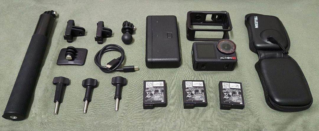DJI OSMO ACTION 5 PRO ADVENTURE COMBO (Category: Cameras) located in Pasay City. Submitted by wiserabbit.0ba5d4 (Listing ID 1451015528, Image 2). Description: DJI OSMO ACTION 5 PRO ADVENTURE COMBO Sale Price: ₱18,000 Specifications: - 146g - 3 Microphones - 1.46” Front Screen - 2.5” Rear Screen - 1/1.3 inch CMOS - 1950 mAh Extreme Battery Plus - Waterproof up to 20 meters (65.6 feet) - Wi-Fi 6.0 - Bluetooth 5.1 Inclusion: Action 5 Pro Extreme Bat