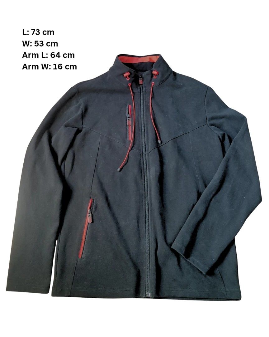 Ego Black and Red Jacket (Category: Coats, Jackets and Outerwear) located in Zamboanga. Submitted by hirayangbuwan (Listing ID 1450962149, Image 1). Description: L: 73 cm W: 53 cm Arm L: 64 cm Arm W: 16 cm.