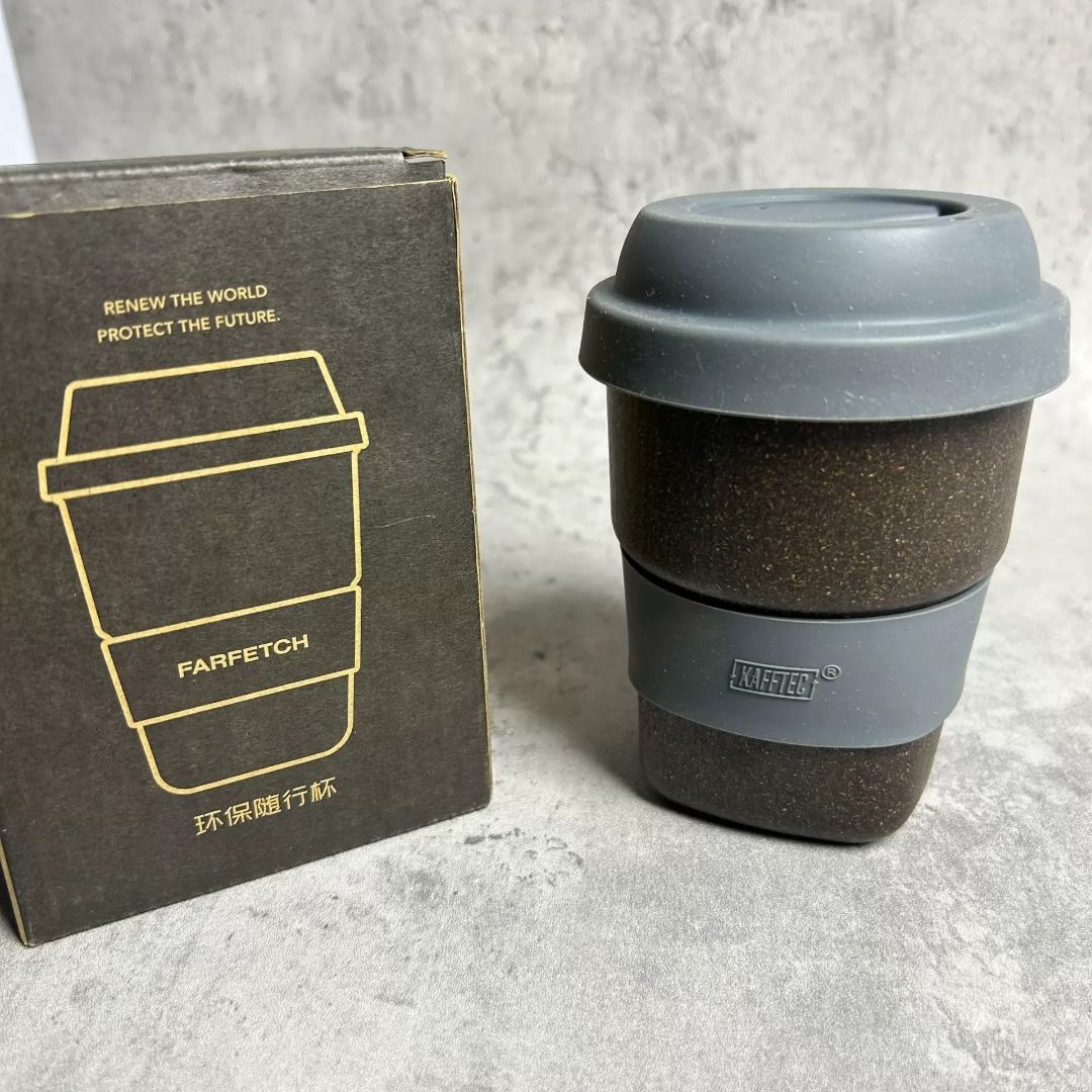 FARFETCH Reusable Coffee Cup - Eco-friendly Bamboo Fiber 280ML (Category: Coffee & Tea Tableware) located in Paranaque City. Submitted by silverphoenix.00302e (Listing ID 1450966189, Image 1). Description: - Eco-friendly reusable coffee cup - Made from recycled coffee grounds & bamboo fiber - Ideal for home, office, or on-the-go - Durable and sustainable - Comes in original packaging - Stylish way to reduce waste.