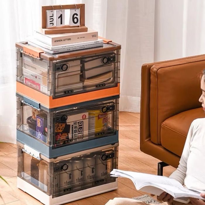 Foldable Storage Box with Wheels | Plastic Storage Box | Toy Storage Box | Book Storage Box | Clothes Storage Box | Foldable Organizer Box | Stackable Storage Bin | Home Organizer | Storage Container