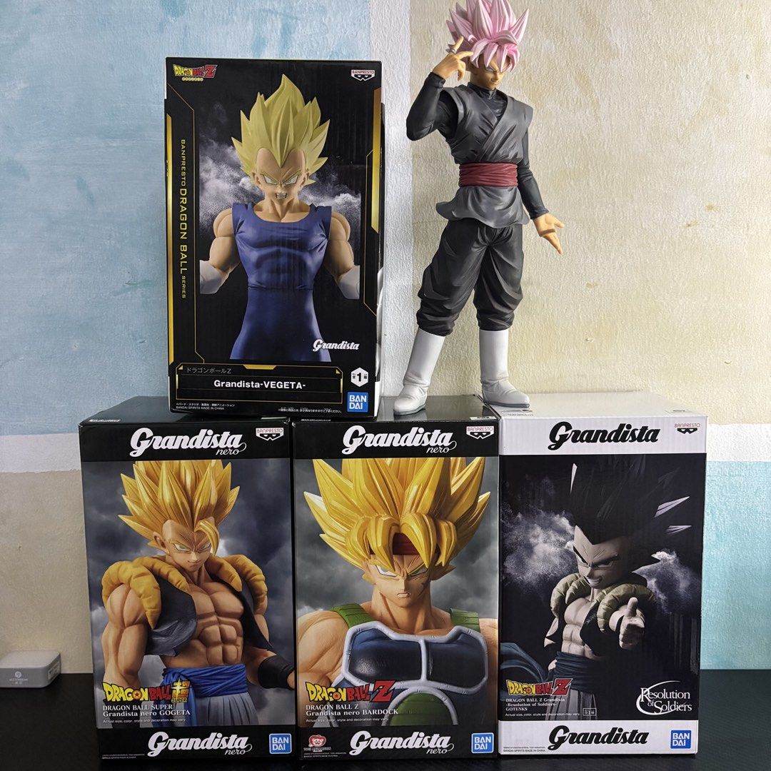 Grandista Banpresto Dragon Ball Z Figures - Goku Vegeta Gogeta Gotenks Bardock Bandai (Category: Toys & Games) located in Kuala Lumpur. Submitted by Hafizi_Negri2 (Listing ID 1451118290, Image 1). Description: Grandista Banpresto | Item BIB Goku Rose SOLD Vegeta SOLD Gotenks RM65 Bordock SOLD Gogeta RM80 . COD area Wangsa Maju POS tambah RM10.