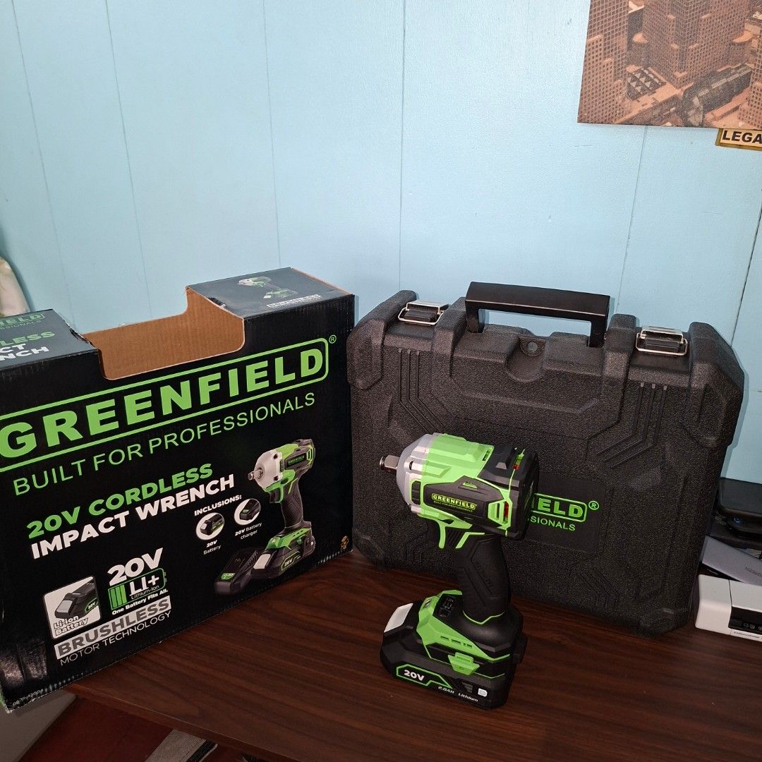 Greenfield cordless impact wrench 20v (Category: Construction Tools & Equipment) located in Pasig City. Submitted by fast-ship (Listing ID 1451000631, Image 1). Description: .