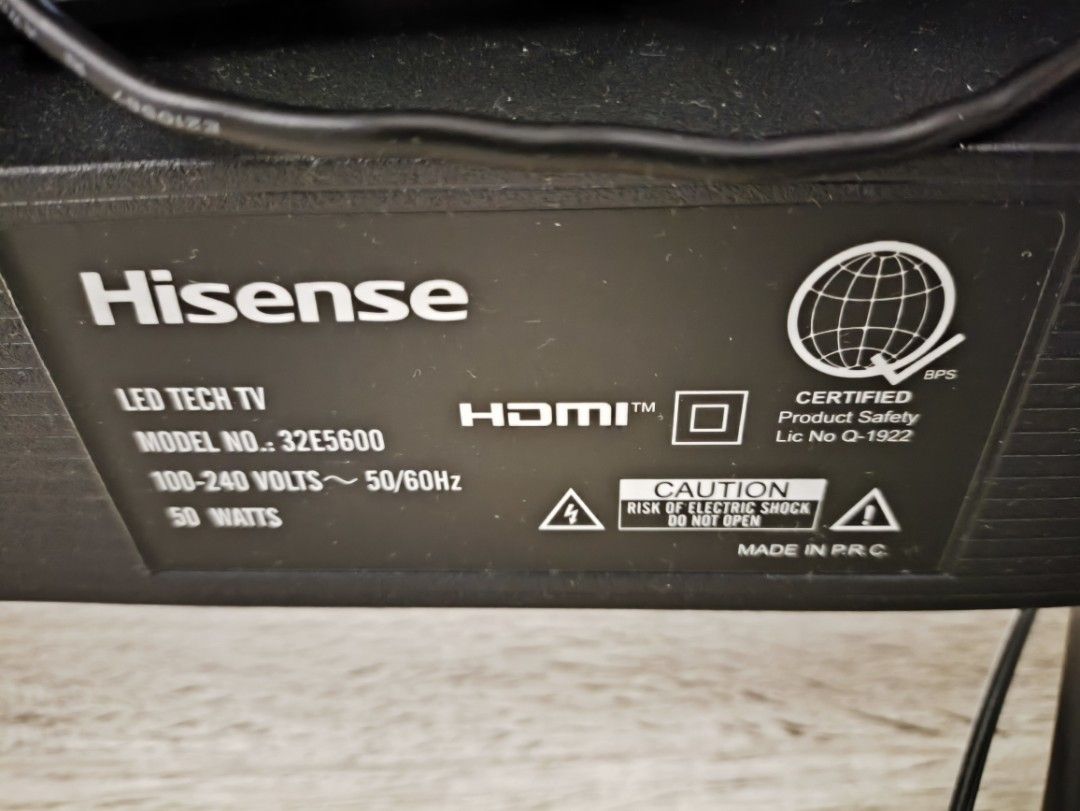 Hisense 32" LED Tech TV Model 32E5600 w/ android stick (Category: TV) located in Quezon City. Submitted by albenizkey (Listing ID 1451083269, Image 3). Description: - Hisense 32 inch LED TV - Model: 32E5600 - Supports 100-240V, 50/60Hz - Perfect for streaming Netflix and other apps - HDMI ports available - Comes with a Fire TV Stick - In excellent working condition.