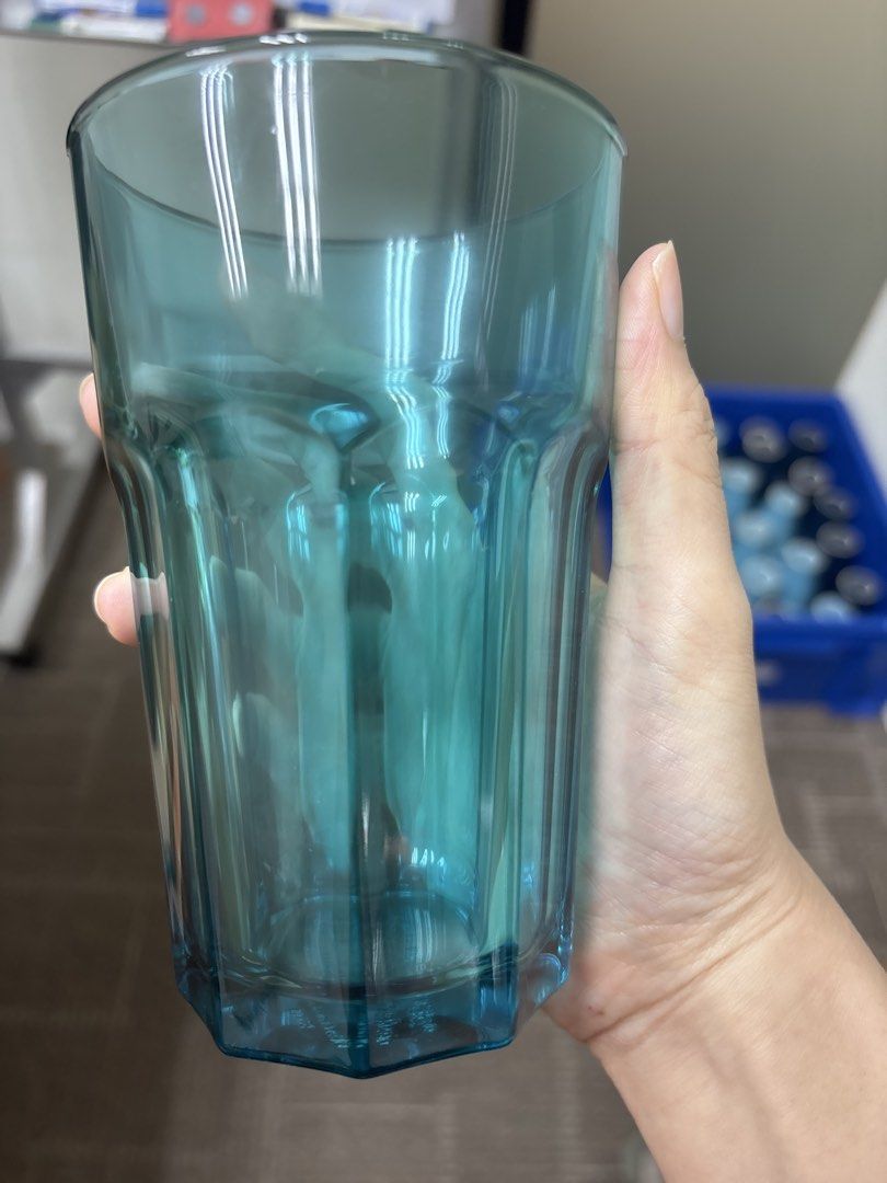 IKEA 23398 Teal Glass Tumblers Set of 6