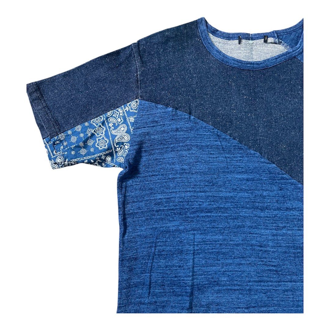 Indigo blue patchwork (Category: Tshirts & Polo Shirts) located in Kuala Lumpur. Submitted by mann_nicc (Listing ID 1451002172, Image 2). Description: Indigo blue patchwork Made in japan Condition like new.