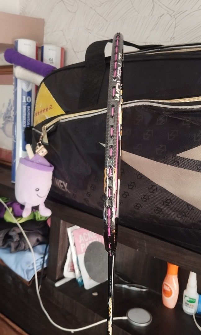 JNICE SOLARESSION LIMITED EDITION BADMINTON RACKET (Category: Racket and Ball Sports) located in Taguig. Submitted by hellohoooman (Listing ID 1451115028, Image 3). Description: LF SWAP TO OTHER RACKET/s with add or straight as long as same value Pls Read Details po Jnice Solaression Limited 9.5/10 condition, freshly gut 2 days ago with bg66 ultimax @25x27lbs 4 knots Pls refer nalang sa link for technical details. Taguig loc, can meet around metr