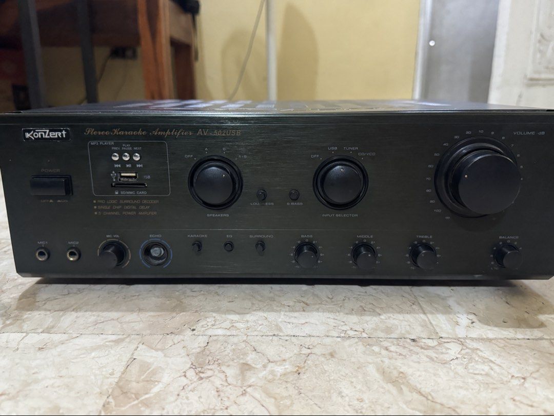 Konzert AV-502 Amplifier (Category: Other Audio Equipment) located in Valenzuela. Submitted by eshvy (Listing ID 1451041367, Image 1). Description: Good condition, working, all controls are working. Note: Minor issue fuse holder.