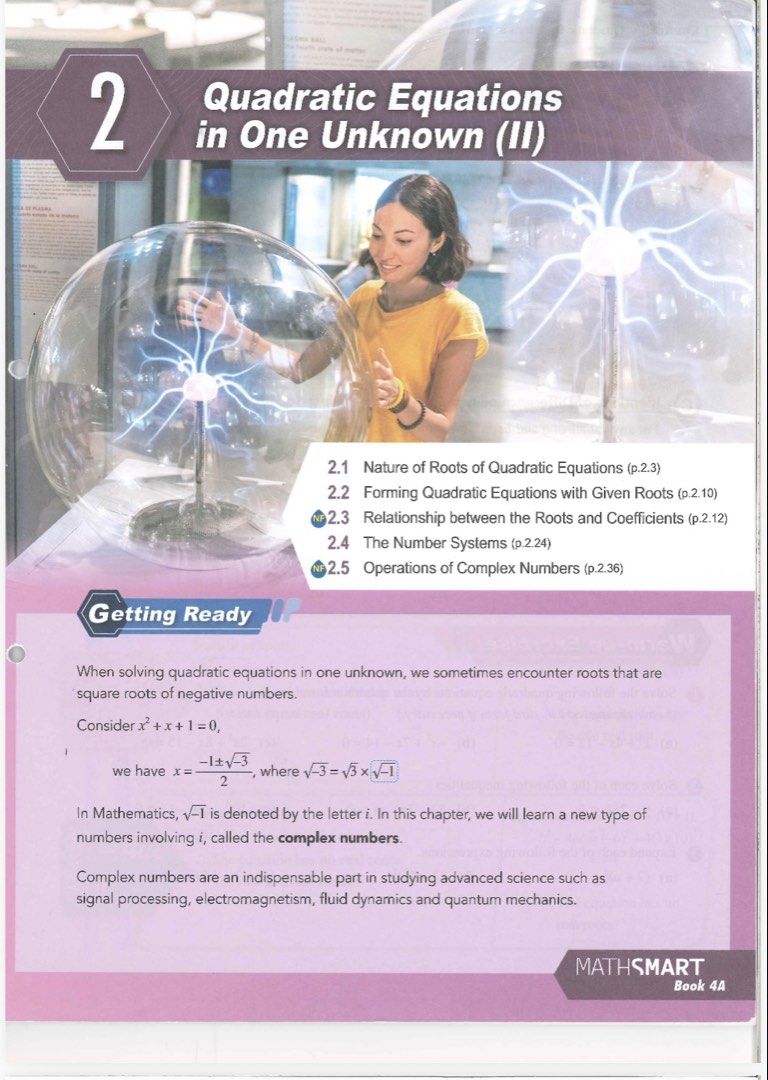 MATHSMART 4A （分類：教科書）位於 Hong Kong。 由 prettyrabbit0123 提交（商品編號 1450993116，圖片 3）。簡介： 電子版 PDF (全套1-5）不是實體課本 在pad或電腦看 或 按需要列印出來 📘1) Quadratic Equations in One Unknown (I) 📘2)Quadratic Equations in One Unknown (II) 📘3)Equations of Straight Lines 📘4)Functions and Graphs 📘5)More about Polynomials 📘List of Other Resources。