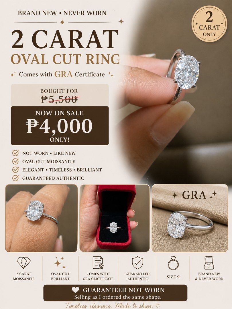 Moissanite Ring , Engagement (Category: Rings) located in Manila. Submitted by findsandbeyond (Listing ID 1451013069, Image 1). Description: 2CT Size 9 S925.