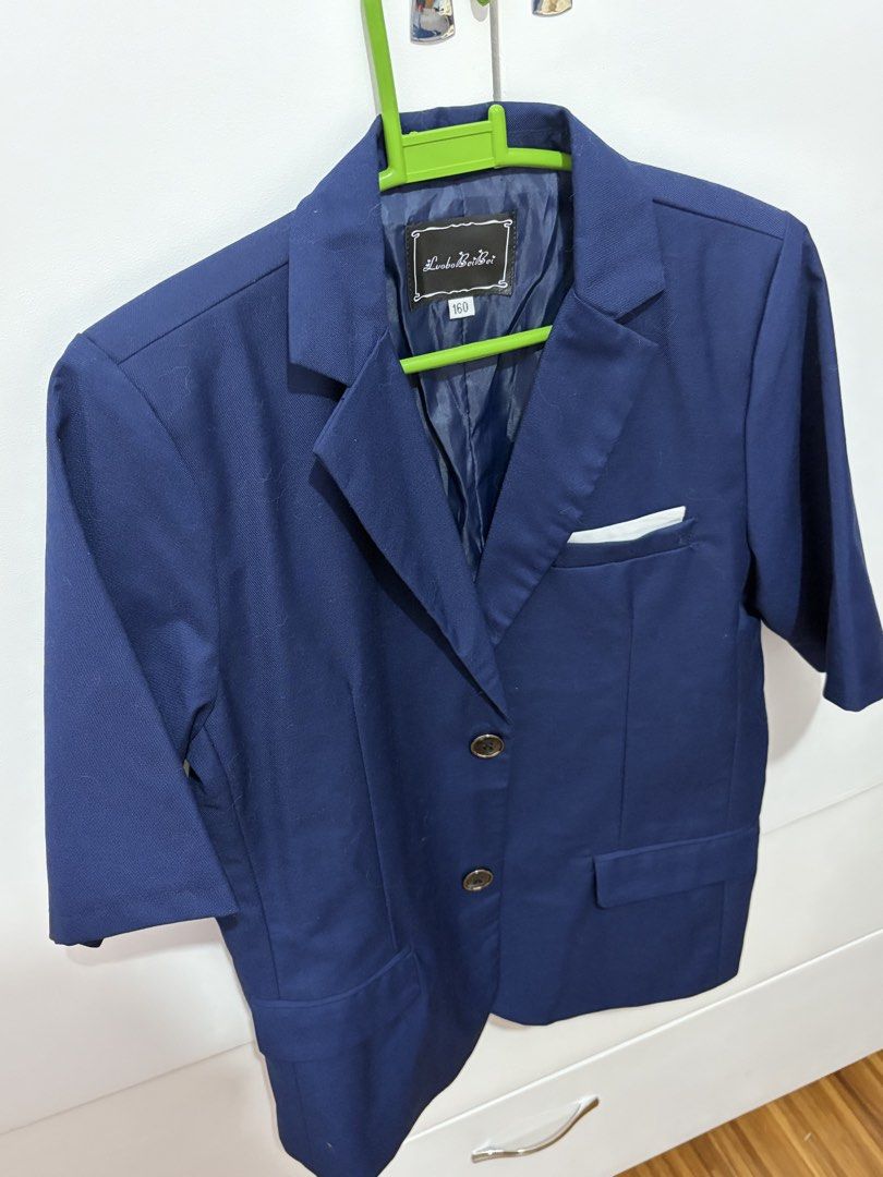 Navy Blue Blazer and Shorts Set (Category: Sets or Coordinates) located in Angeles City. Submitted by um4ru222 (Listing ID 1451108603, Image 2). Description: Rfs: decluttering MOP: GCash Shipping: J&T .