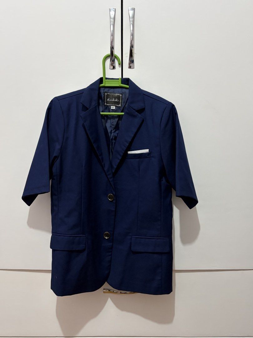 Navy Blue Blazer and Shorts Set (Category: Sets or Coordinates) located in Angeles City. Submitted by um4ru222 (Listing ID 1451108603, Image 1). Description: Rfs: decluttering MOP: GCash Shipping: J&T .