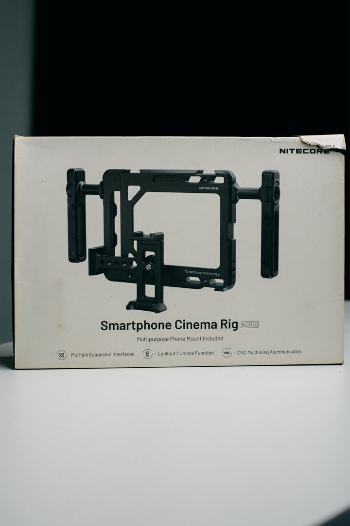 Nitecore Smartphone Cinema Rig (Category: Mounts & Holders) located in Teresa. Submitted by jobisells (Listing ID 1451103833, Image 1). Description: - Brand: Nitecore - Product: Smartphone Cinema Rig - Material: CNC Machining Aluminum Alloy - Features: Multiple Expansion Interfaces, Lock/Unlock Function - Ideal for: Mobile filmmaking, video creation, stabilizing smartphone shots - Condition: Brand new (nasira yung outer packaging but never been u