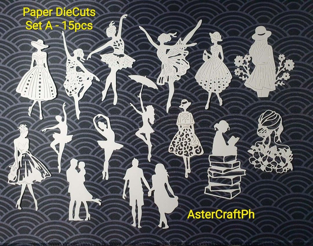 AsterCraftPh_Paper DieCuts Set A - 30pcs (Category: Craft Supplies & Tools) located in Calamba. Submitted by astercraftph (Listing ID 1450943687, Image 1). Description: - Inclusion: 10 designs x2 paper die-cuts (20pcs/set) - Cardstock: 180-220gsm - Available in various colors - Features delicate, lacy edges - Various shapes and sizes - Ideal for scrapbooking, card making, and other paper crafts - Brand: AsterCraftPh.