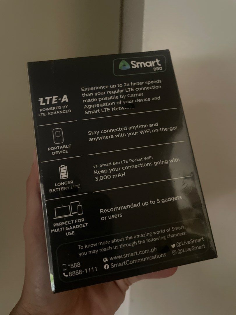 Pocket Wifi Advanced LTE-A (Category: Other Mobile & Gadget Accessories) located in Quezon City. Submitted by romsr (Listing ID 1451004900, Image 3). Description: Brand New SEALED pocket wifi Advanced with FREE15 days unlimited data We got 2 of the same. Selling the sealed one..