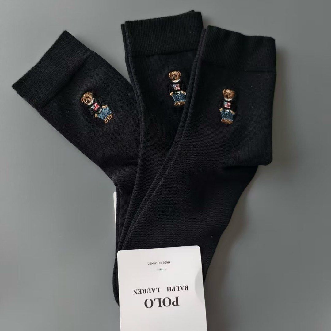 Polo Ralph Lauren Bear Socks (Black & White) (Category: Socks) located in Makati City. Submitted by ciriacoria (Listing ID 1451053026, Image 3). Description: - Authentic Polo Ralph Lauren socks - Features the iconic Polo bear design - Available in classic black and white - Proudly made in Turkey - Ideal for everyday comfort or as a stylish gift.