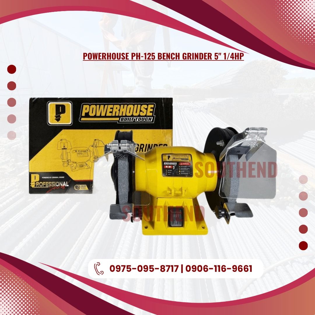 POWERHOUSE PH-125 BENCH GRINDER 5" 1/4HP (Category: Everything Else Others) located in Caloocan City. Submitted by jepoy_southendconstruction (Listing ID 1450936728, Image 1). Description: 𝕆ℕ 𝕊𝕋𝕆ℂ𝕂 – ℍ𝕚𝕘𝕙-ℚ𝕦𝕒𝕝𝕚𝕥𝕪 𝕀𝕟𝕕𝕦𝕤𝕥𝕣𝕚𝕒𝕝 & ℂ𝕠𝕟𝕤𝕥𝕣𝕦𝕔𝕥𝕚𝕠𝕟 𝕄𝕒𝕥𝕖𝕣𝕚𝕒𝕝𝕤 𝕃𝕠𝕠𝕜𝕚𝕟𝕘 𝕗𝕠𝕣 𝕢𝕦𝕒𝕝𝕚𝕥𝕪 𝕔𝕠𝕟𝕤𝕥𝕣𝕦𝕔𝕥𝕚𝕠𝕟 𝕒𝕟𝕕 𝕙𝕒𝕣𝕕𝕨𝕒𝕣𝕖 𝕞𝕒𝕥𝕖𝕣𝕚𝕒𝕝𝕤? 𝕎𝕖 𝕤𝕦𝕡𝕡𝕝𝕪 𝕒 𝕨𝕚𝕕𝕖 𝕣𝕒𝕟𝕘𝕖 𝕠𝕗 𝕕𝕦�
