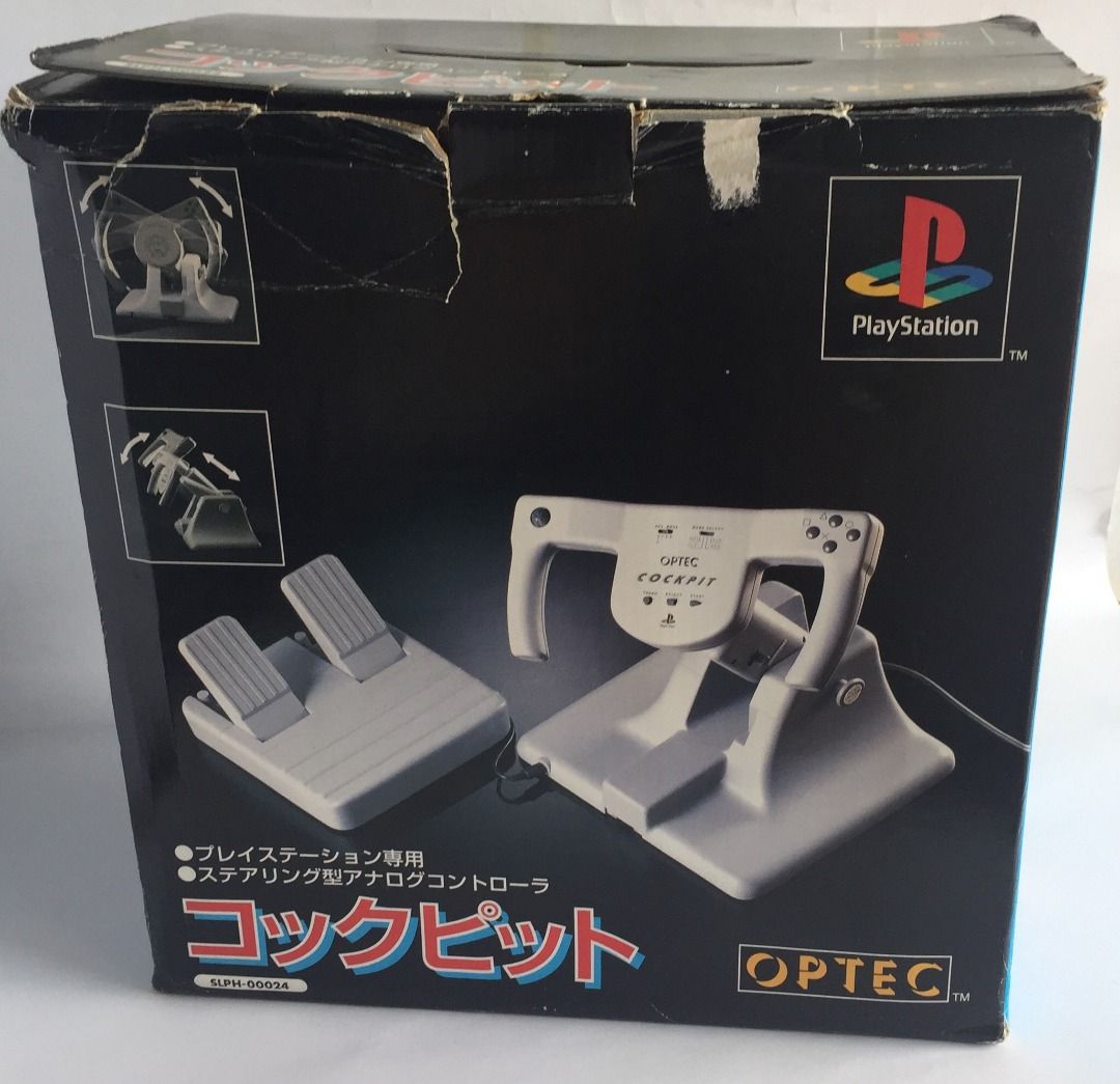 PS1 Optec Cockpit Controller SLPH 00024 (Category: PlayStation) located in Caloocan City. Submitted by Jorumack_Shop (Listing ID 1451058892, Image 1). Description: PS1 Optec Cockpit Controller SLPH 00024 Good Condition Tested and working Secondhand, almost new For PS1 ONLY (hindi gumagana sa PS2) Pwedeng gamitin for Racing games or use it just a regular controller Inclusions: • Cockpit Controller • Pedal • Box, damaged Issues: • Hairline scratche