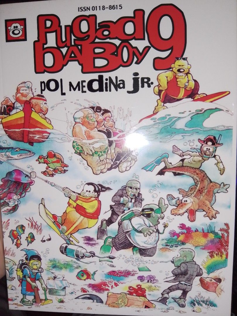Pugad Baboy 9 by Pol Medina Jr. (Category: Comics & Manga) located in Manila. Submitted by alanty67 (Listing ID 1451020549, Image 1). Description: Brand New Copy of Pugad Baboy 9. Includes stories such as 'Ang Bigat ng Selection!', 'Big Doomsday Menace in KULTO', 'Heavy Hospital Drama in OPERASYON', and 'Huge Hippie Comeback in El Shaykzedelik'. .