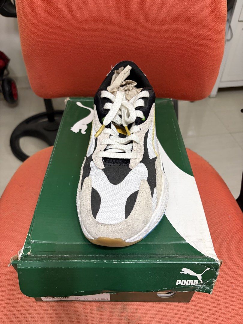 Puma RS-X3 WH Sneakers (Category: Sneakers) located in Manila. Submitted by joean21 (Listing ID 1451053495, Image 2). Description: - Puma RS-X3 sneakers - Colorway: White, black, and beige with red and blue accents - Includes original box (box has wear and tear) - Shoes are in clean condition.