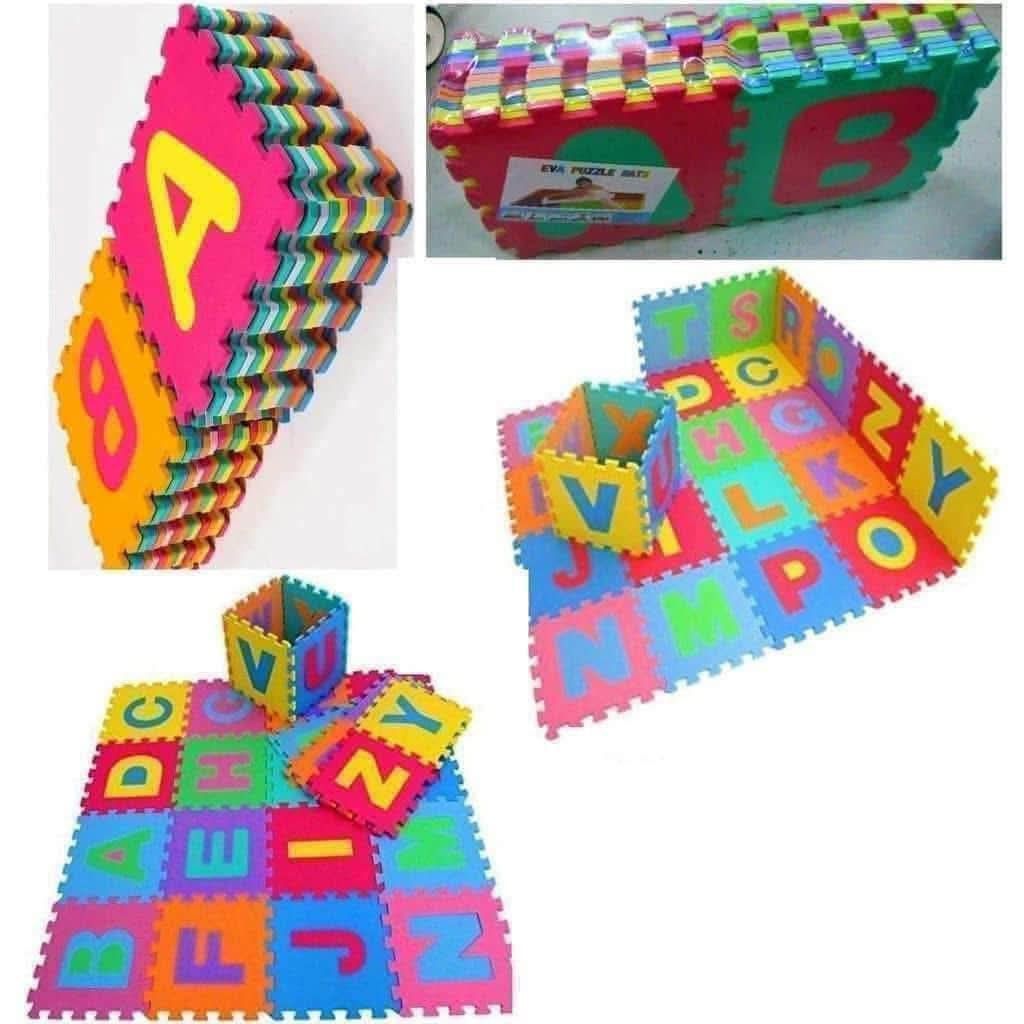 Puzzle mat 30*30cm (Category: Carpets, Mats & Flooring) located in Manila. Submitted by yzcartph (Listing ID 1451130387, Image 1). Description: 10 pcs numbers or letters 280.00 26 pcs Alphabet A-Z 480.00.