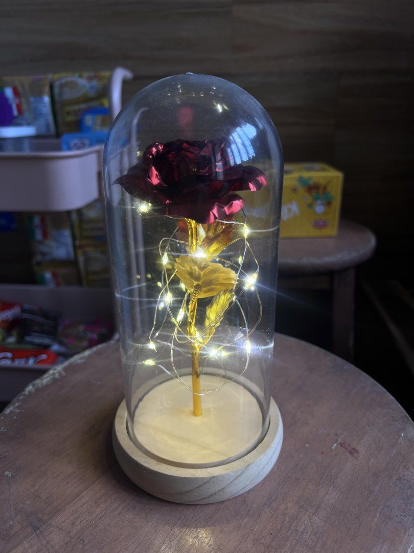 Rose Lamp & LED Night Light (SET / Bundle) (Category: Lighting) located in Quezon City. Submitted by unjca (Listing ID 1451006204, Image 3). Description: BOTH lights are working, check photos. RFS: Not being used, nakatambak lang. Dust buildup. (1) Rose lamp: Red rose 1 color for the light - yellowish (2) ILY lamp: “I LOVE YOU” text 3 colors for the light - yellowish, blue, pinkish P150 - set (both lamps) P80 - individual lamp.