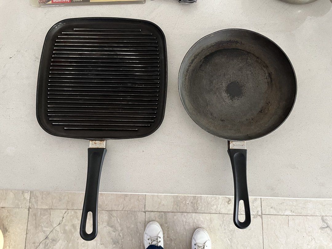 SCANPAN Square Griller Pan and Medium Round Pan. (Category: Cookware & Accessories) located in Manila. Submitted by jst_507 (Listing ID 1451041080, Image 1). Description: SCANPAN Pans (Made in Denmark) - ₱3,500 for the Square Grill Pan - ₱3,000 for the Round Medium Sized Pan - ₱5,000for both pans - signs of use - PRICE IS NEGOTIABLE Chat us for any concerns or inquiries.