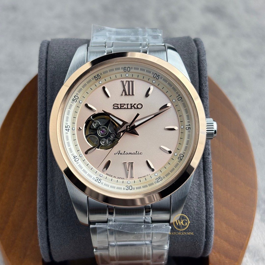 Seiko Sakura Blooming 2026 SCVE064 (Category: Men's Watches) located in Manila. Submitted by drhanlie (Listing ID 1451062438, Image 1). Description: Seiko Selection SCVE064 ⌚️ 2026 Sakura Blooming Limited Edition FOR ONLY ₱17,490 ✅ Specs: Movement: 4R38 Automatic (manual winding) Crystal: Hardlex crystal Case Size: 42.0mm Thickness: 11.6mm Water Resistance: 10 bar (100m) Power Reserve: Approx. 41 hours Case Material: Stainless steel with pink gol