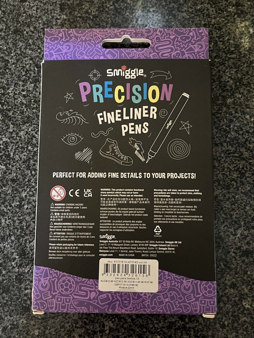 Smiggle Precision Fineliner Pens (Category: Stationery & School Supplies) located in Quezon City. Submitted by notabbie (Listing ID 1450975865, Image 2). Description: .