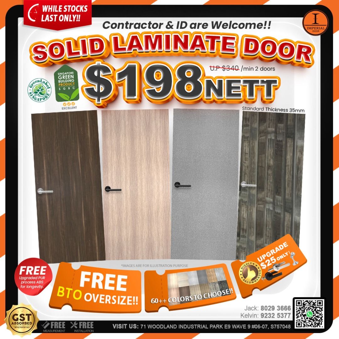 Solid laminate Door $198  Limited time only!!