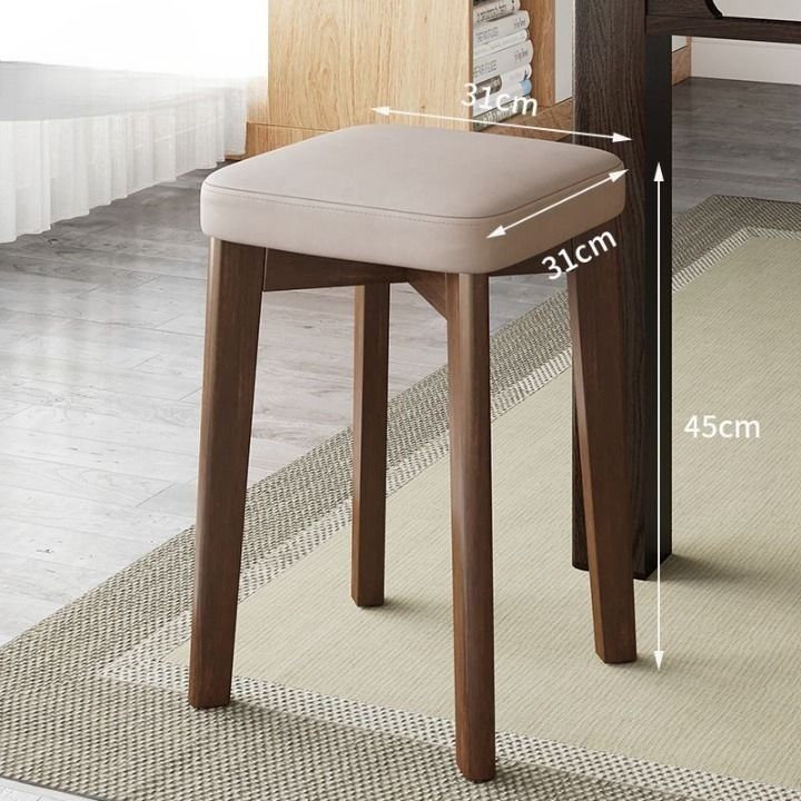 Solid Wood Stool (Category: Chairs) located in Singapore. Submitted by yoyohk_shop (Listing ID 1451082089, Image 2). Description: Solid Wood Stool Price: S$69 Material: Solid wood Specifications: Square stool, bracket structure, multi-scenario usage, multiple style options ## Core selling points 1. Crafted from solid wood, robust and durable for daily use. 2. Adopts bracket structure for steady support without wobbling. 3. Compact square design, 
